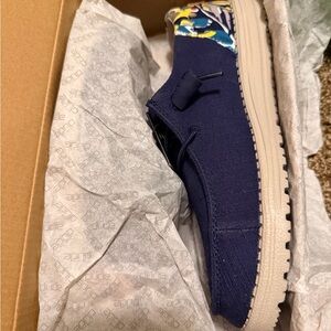 Hey Dude Navy Floral Women's Loafers